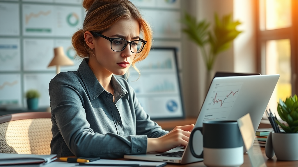 website traffic drop businesswoman worrying at sales report declining leads inquiries sales charts AI overview
