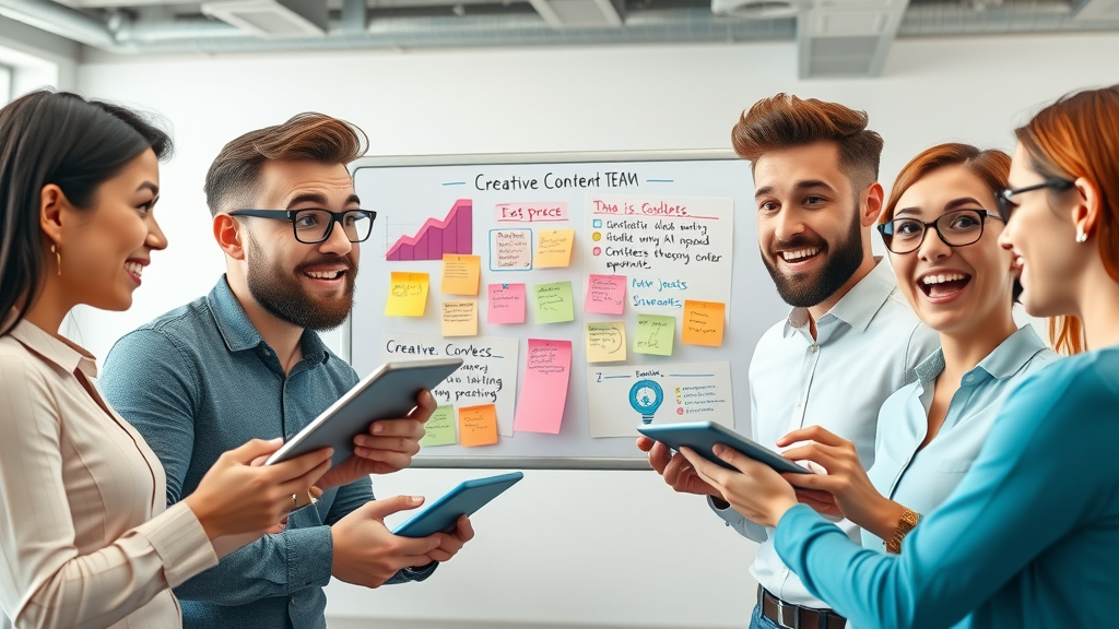 content team brainstorming winning strategies for website traffic drop AI summaries AI overview